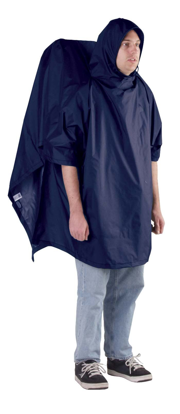 amazon backpack rain poncho Outdoor Products Backpacker Poncho, Men's, Size: 53, Navy